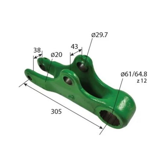 Hubarm Kategorie 2 für John Deere