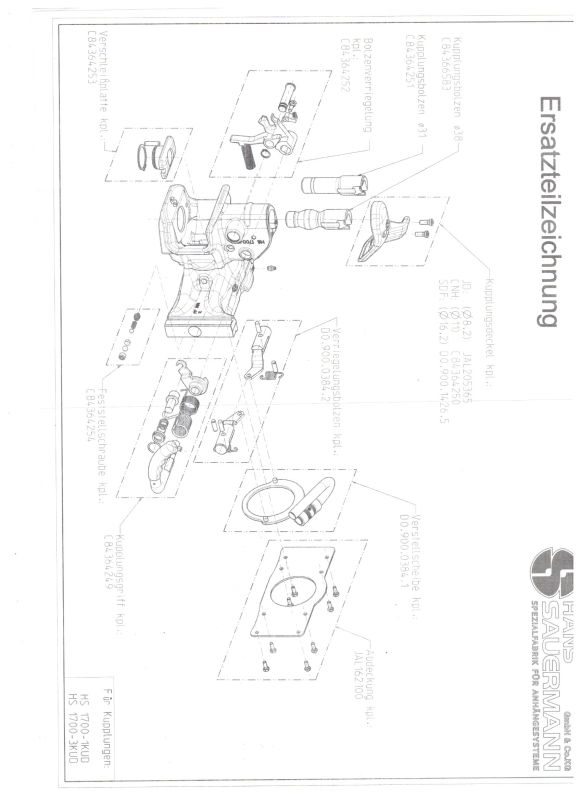 Sauermann Verriegelungsbolzensatz 330 mm